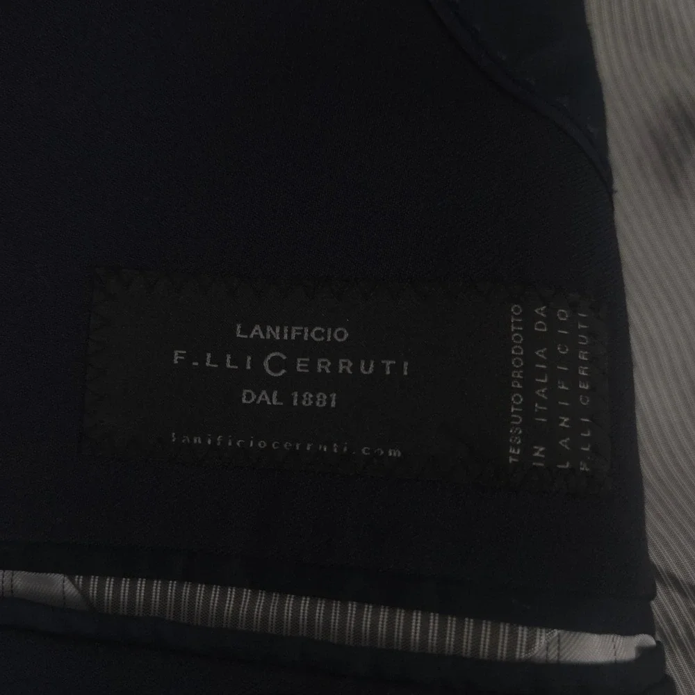 Banana Republic Blazer Mens 42R Navy Tailored Fit Italian Wool Lanificio Cerruti